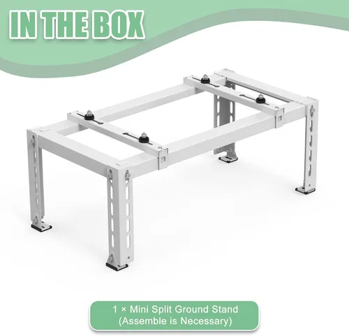 Miniatura 8 de Mini soporte de tierra dividido para aire acondicionado de 9,000 a 24,000 BTU, sistema de bomba de calor, soporte mini dividido ajustable resistente