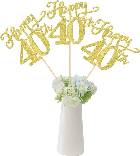 Miniatura 16 de Rsstarxi Paquete de 12 palitos de centro de mesa de cumpleaños número 50 para decoración de mesa de cumpleaños 50 para hombre, decoración de mesa