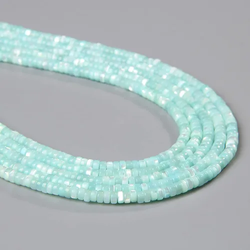 Miniatura 32 de Los granos naturales del espaciador del tubo del grano de Shell de agua dulce teñidos madre de perlas flojas para la fabricación de la joyería, 1