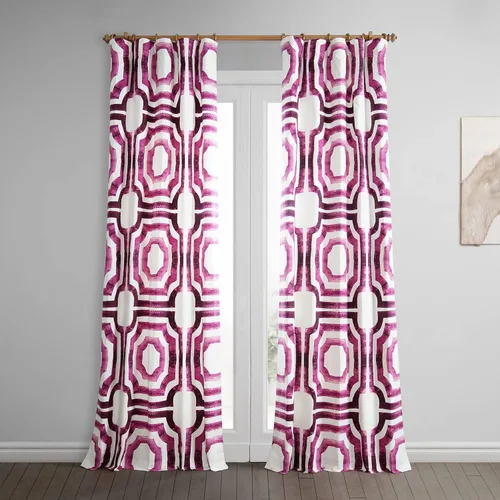 Miniatura 25 de HPD Half Price Drapes Cortinas florales de algodón de lujo con estampado de 84 pulgadas de largo (1 panel), modernas cortinas de oscurecimiento