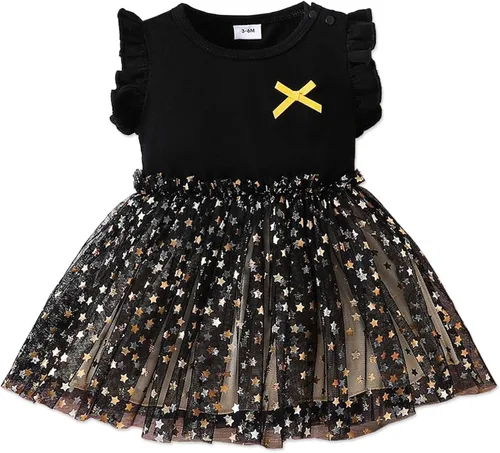 PATPAT Baby Girl Dresses Sleeveless Tutu Dress Tulle Dress Infant Girls Party Birthday Princess Dresses