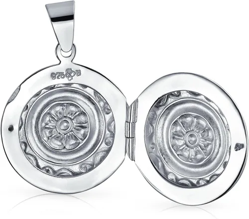 Miniatura 2 de Medallón bohemio con foto en relieve para mujeres y adolescentes que sostienen fotos de plata de ley 925 Metal