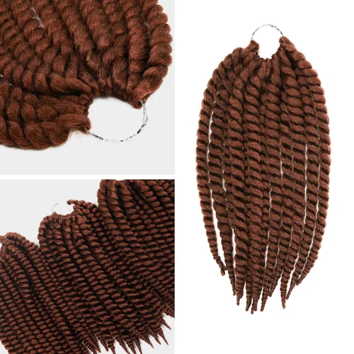 Miniatura 6 de Trenzas de ganchillo de pelo sintético auténtico doble Jumbo Senegalese Twist 12" (30)