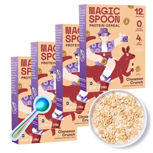 Miniatura 9 de Cereal Magic Spoon - Paquete de 4 piezas de sabores surtidos - Cereal para el desayuno keto, sin gluten y sin granos, bajo en carbohidratos, alto