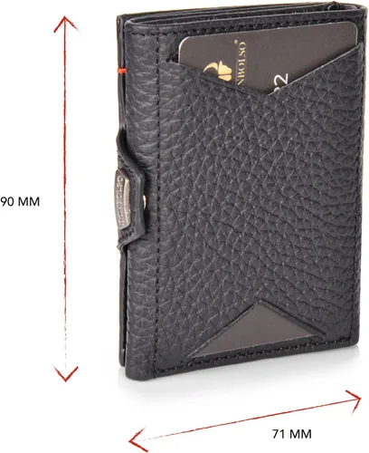 Miniatura 6 de DONBOLSO Wallet NextGen I - Cartera delgada moderna sin bolsillo para monedas, hasta 11 tarjetas, Napa granulada negra, Classic