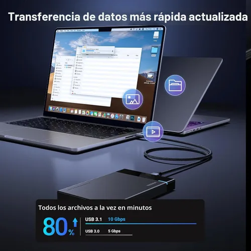 Miniatura 3 de UGREEN 10 Gbps Cables de disco duro Micro B a USB C, 1.5 pies USB C a Micro B, cable de disco duro externo compatible con MacBook Pro/Air