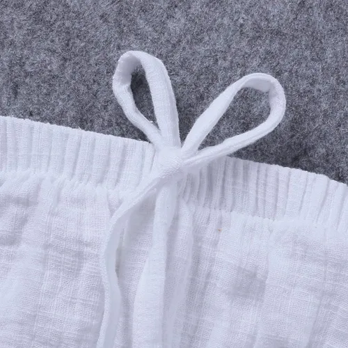 Miniatura 5 de MYGBCPJS Conjunto de 2 piezas de camiseta + pantalones cortos de algodón para bebés y niñas