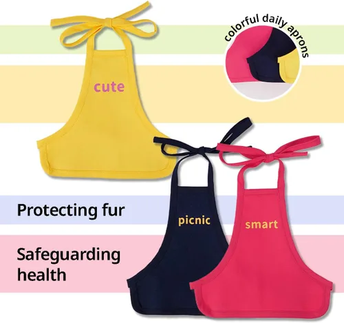 Miniatura 4 de MANON ROSA Ropa para gatos, juego de 3 piezas de delantal impermeable protector de vientre, chaleco protector de pecho para perros, gatos, gatitos