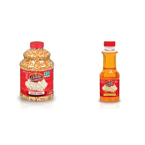 Orville Redenbacher's Granos de palomitas de maíz originales gourmet (paquete de 6) y aceite de palomitas de maíz con sabor a mantequilla Orville