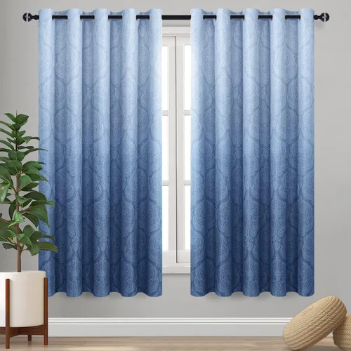 Miniatura 88 de DWCN - Cortinas blackout para dormitorio, diseño de damasco con aislamiento térmico y ojales, para sala de estar, juego de 2 paneles de cortina Gris