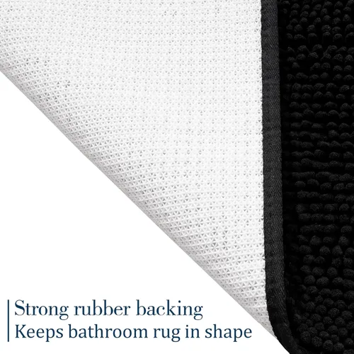 Miniatura 4 de LOCHAS Alfombra de Baño de Lujo Peluda Tapete de Baño 24 x 17 Pulgadas, Alfombras de Baño Lavables Antideslizantes para Ducha de Baño, Alfombras