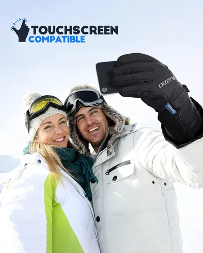 Miniatura 4 de VELAZZIO Guantes de esquí impermeables y transpirables, guantes de snowboard, 3M Thinsulate aislados cálidos guantes de nieve, para hombres y mujeres