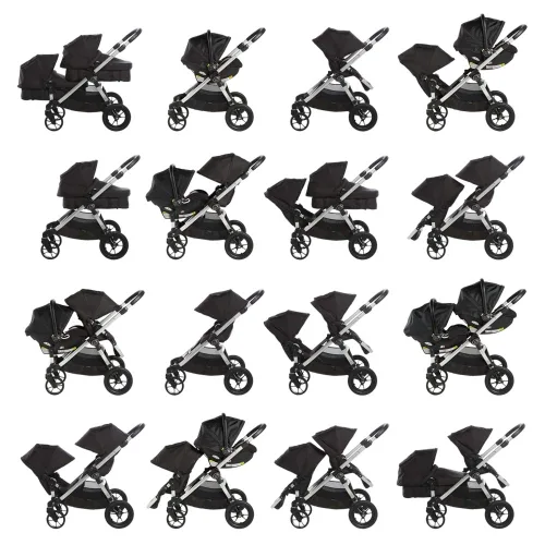 Miniatura 2 de Baby Jogger City Select cochecito doble Cochecito para bebé con 16 formas de montar, asiento de segunda incluido Cochecito plegable rápido, Jet