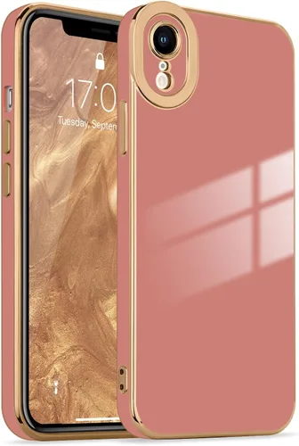 Miniatura 23 de Lafunda Diseñada para iPhone 13 Pro, fundas lujosas con chapado lindo para mujeres y niñas, elegante borde dorado, a prueba de golpes, TPU con funda