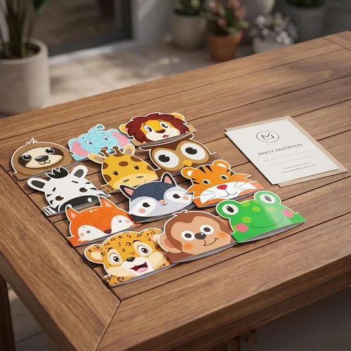 Miniatura 6 de chiazllta 12 sombreros de safari de la selva para cumpleaños, coronas de papel, zoológico, animales, fiestas, diademas para niños, accesorios