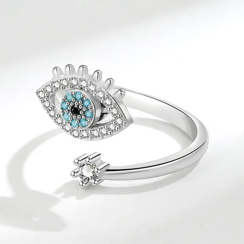 Miniatura 59 de Anillo de plata 925, anillos de plata ajustables para mujer, anillos de pulgar abiertos, anillos de circonio, anillos ajustables, anillos abiertos