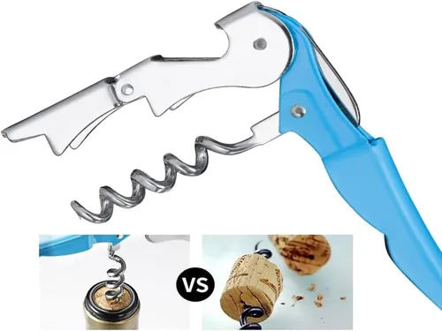 Miniatura 3 de Juego de sacacorchos para camareros profesionales, llave de vino de acero inoxidable resistente con bisagras para camareros de restaurantes, BLUE 4