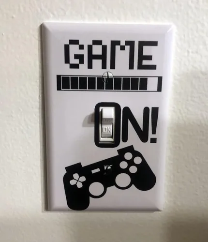Miniatura 2 de Cubierta de placa de interruptor de luz fresca, decoración de habitación de videojuegos, regalo de pared novedoso, decorativo, divertido, para JUEGO