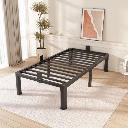 Miniatura 2 de FUIOBYVV Marcos de Cama Individual con Patas de Esquinas Redondeadas, 14 Pulgadas de Alto, 3500 Libras, Marco de Cama de Plataforma de Metal Extra