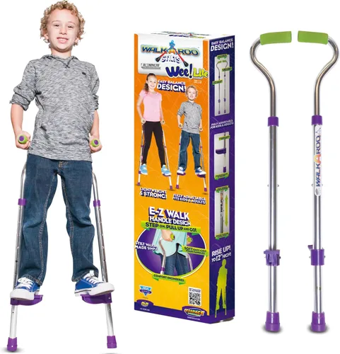 Walkaroo Original Wee Balance Walking Stilts Lite (aluminio) para juego activo en interiores o exteriores con altura ajustable para niños pequeños y