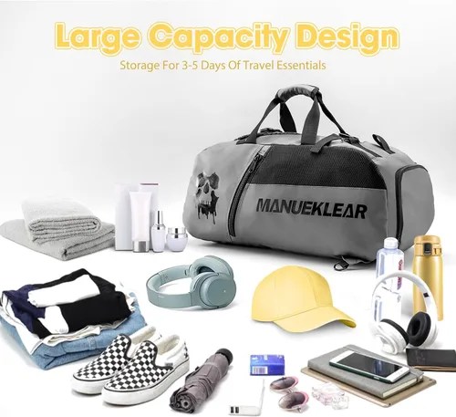 Miniatura 2 de Bolsa de gimnasio para mujeres y hombres, bolsa de lona para hombres con compartimento para zapatos, bolsas de lona deportivas para mujeres