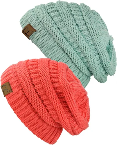 Miniatura 36 de Gorro a la moda de tejido suave abultado, cálido y elástico de C.C