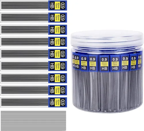 Miniatura 8 de Morepack Recambio de mina de 0.5 mm, 840 piezas de recambios de mina 0.5 mm para lápiz mecánico, 0.5 mm HB, recambios de lápiz mecánico resistentes