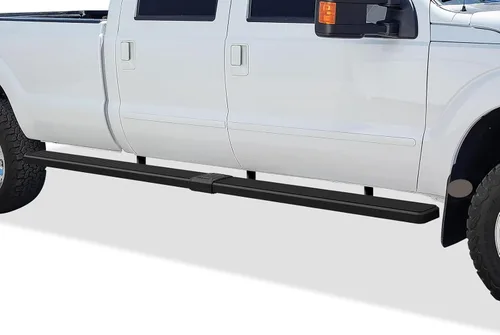Miniatura 20 de Estribos APS 5 pulgadas negros compatibles con Ford F250 F350 Super Duty 1999-2016 cabina doble acero inoxidable (pasos laterales barras laterales)