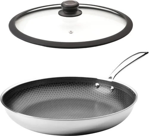 Miniatura 7 de Black Cube Juego de utensilios de cocina híbridos – 6 piezas de acero inoxidable antiadherentes, juego de sartén de liberación rápida con tapas