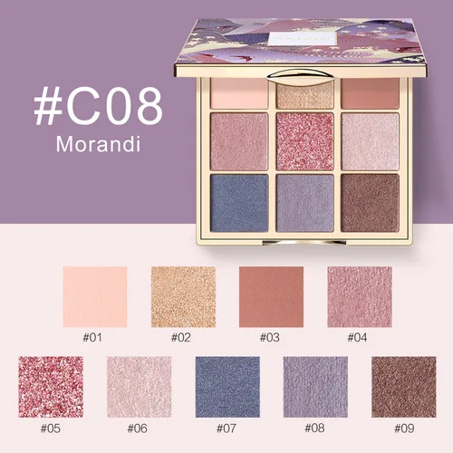 Miniatura 2 de CATKIN Paleta de sombra de ojos de maquillaje, brillo mate, 9 colores, altamente pigmentado, textura cremosa, bronce natural, sombras de ojos