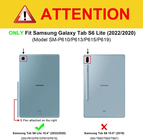 Miniatura 2 de Funda de teclado para Samsung Galaxy Tab S6 Lite 2022/2020, Galaxy Tab S6 Lite SM-P610/P613/P615/P619 con teclado Bluetooth inalámbrico desmontable