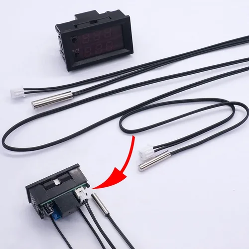 Miniatura 4 de Twidec Controlador de temperatura /DC 12V programable -50 a 230.0 °F (-58 a 230 °F) Pantalla LED rojo/azul Monitor Módulo de control de termostato