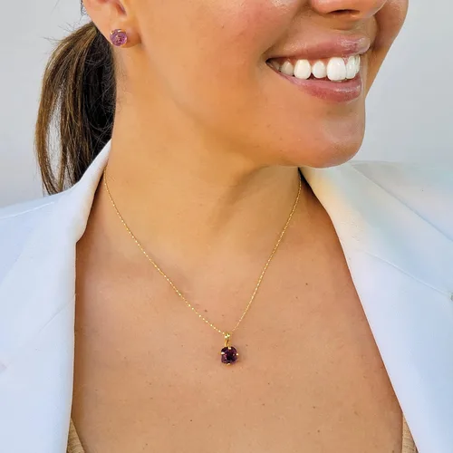 Miniatura 56 de Aretes de piedra preciosa natural en bruto con oro amarillo sobre plata de ley 925, 6 a 0.276 in, regalo de piedra de nacimiento de calidad genuina