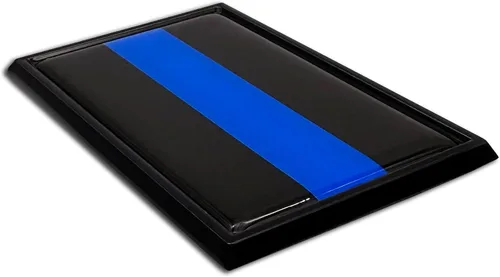 Miniatura 4 de Elektroplate Emblema negro de metal de línea azul delgada de policía para automóviles, camiones y todos los automóviles, ajuste universal de 3.8 x