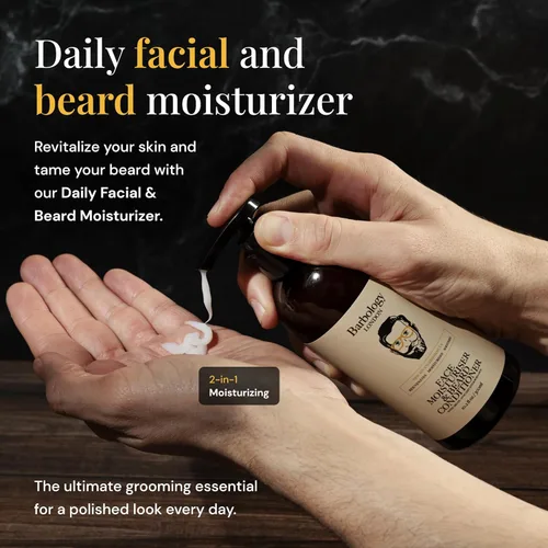 Miniatura 3 de Hidratante 2 en 1 para barba y cara con aceite de jojoba, aceite de argán y aceite de aguacate, acondiciona el cabello facial seco, picazón