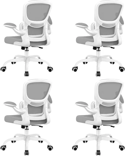 Miniatura 11 de BESTFAIR Silla de oficina ergonómica, silla de escritorio de malla transpirable cómoda con soporte lumbar, silla de escritorio para el hogar