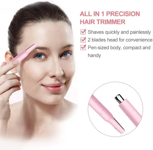Miniatura 5 de TOUCHBeauty Recortadora de pelo para cara, cejas, nariz, orejas, cuerpo, todo en UNO, removedor de pelo para mujeres y hombres, doble cuchilla, Rosa