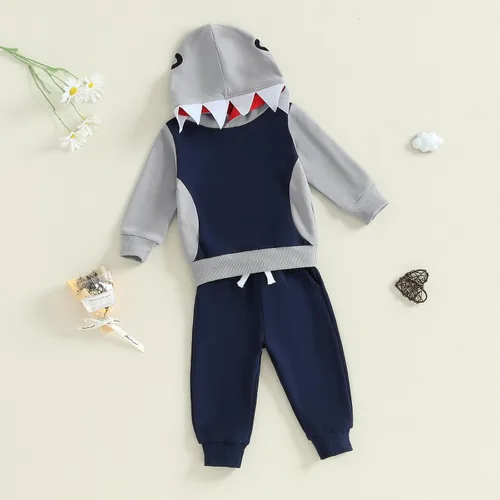 Miniatura 265 de Conjunto de ropa de otoño e invierno para bebé y niño, sudadera larga con capucha y pantalones para niños pequeños, 6, 12, 18, 24 meses, 2T