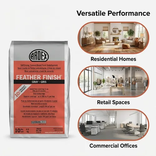 Miniatura 9 de Ardex Feather acabado secado automático Cemento Base Gris Pack de 4 bolsas 10 libras