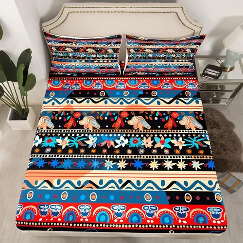 Miniatura 26 de Sábanas de cama góticas de damasco para adultos, sábana bajera ajustable victoriana antigua, sábanas góticas florales vintage, juego de ropa de cama