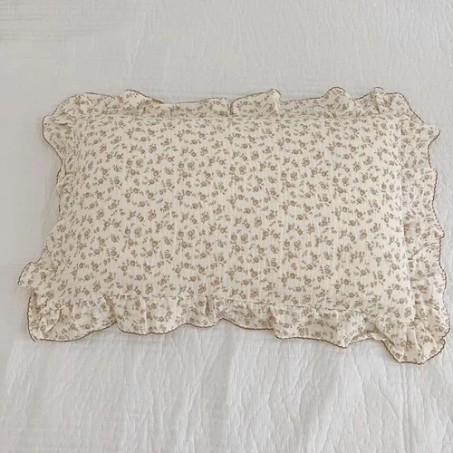 Miniatura 3 de BuLuTu Funda de almohada de muselina de algodón para niños pequeños, tamaño estándar, lindas flores de camelia, súper suave, funda de almohada
