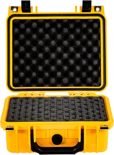 Miniatura 6 de Eylar Pequeña funda rígida para pistola de 10.62 pulgadas, resistente al agua, con estándares TSA de espuma Amarillo