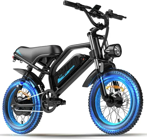 AVDLBIKE Bicicleta eléctrica, bicicleta eléctrica de 16 pulgadas con neumáticos gruesos para adolescentes/adultos, bicicleta eléctrica pequeña de