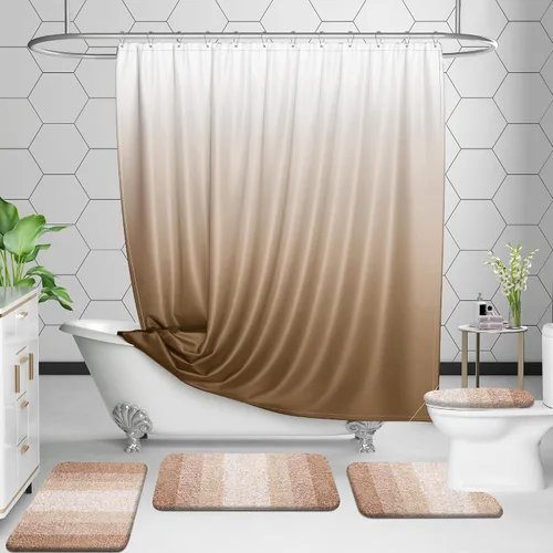 Miniatura 8 de OLANLY Juego de alfombras de baño de 3 piezas, alfombras de baño de microfibra suave y absorbente y alfombra de inodoro de contorno en forma de U