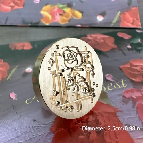 Miniatura 3 de 3 piezas de sello de cera de rosa de repuesto de cabeza retro antigua de cera de sellado de álbumes de recortes cabeza para invitaciones de fiesta