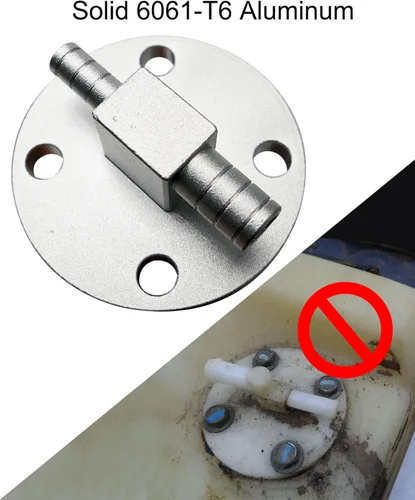 Miniatura 5 de Billet Depósito de bomba de gasolina compatible con modelos Yamaha Rhino 660 450 Carb, tanque de bomba de aceite de aluminio 6061-T6, plateado