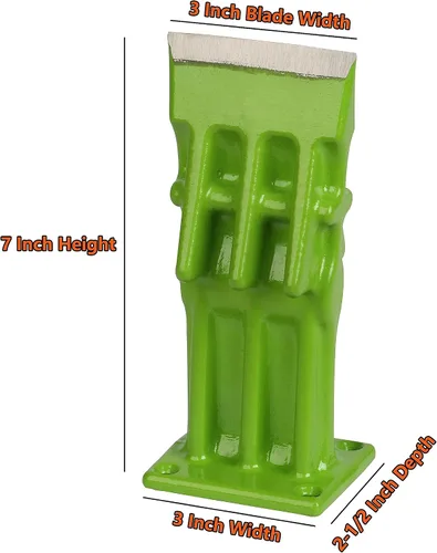 Miniatura 4 de SPEED FORCE Divisor de madera manual para leña, divisor de troncos portátil, cabeza de punta de cuña, sin hacha, 3 pulgadas, verde con cubierta