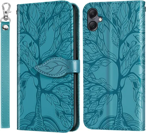 Miniatura 19 de Samsung Galaxy A03s - Funda tipo cartera con tarjetero y ranura a prueba de golpes, de piel sintética, con función atril y protección magnética