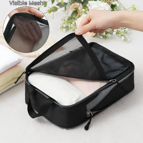 Miniatura 119 de BAGAIL 4 Set/6 Set Ultraligero Compresión Embalaje Cubos Organizador de Embalaje para Accesorios de Viaje Equipaje Maleta Mochila