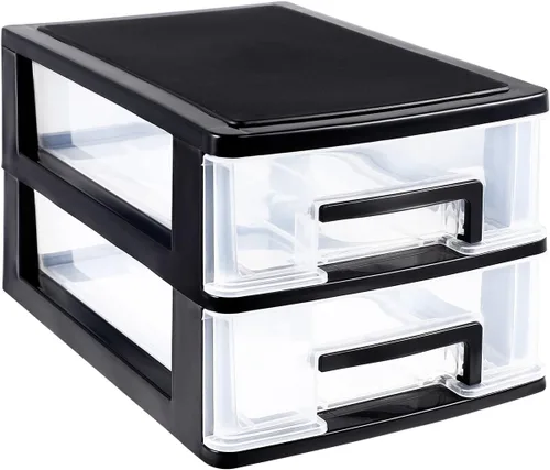 Cajón de plástico de doble capa tipo armario portátil tipo cajón organizador de almacenamiento gabinete multifunción transparente caja de